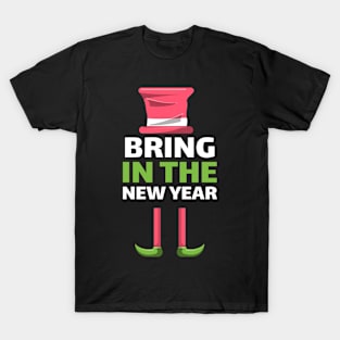 New Year Elf, Top Hat and New Year, Holiday Cheer and Xmas T-Shirt